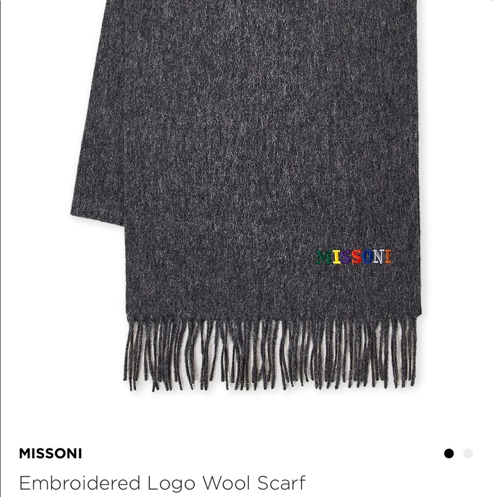 🎉HP🎉 🆕 MISSONI Embroidered logo wool scarf - Picture 6 of 7